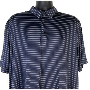 Chase 54 Polo Shirt Men's XL Blue White Striped Short Sleeve Golf Casual Outdoor